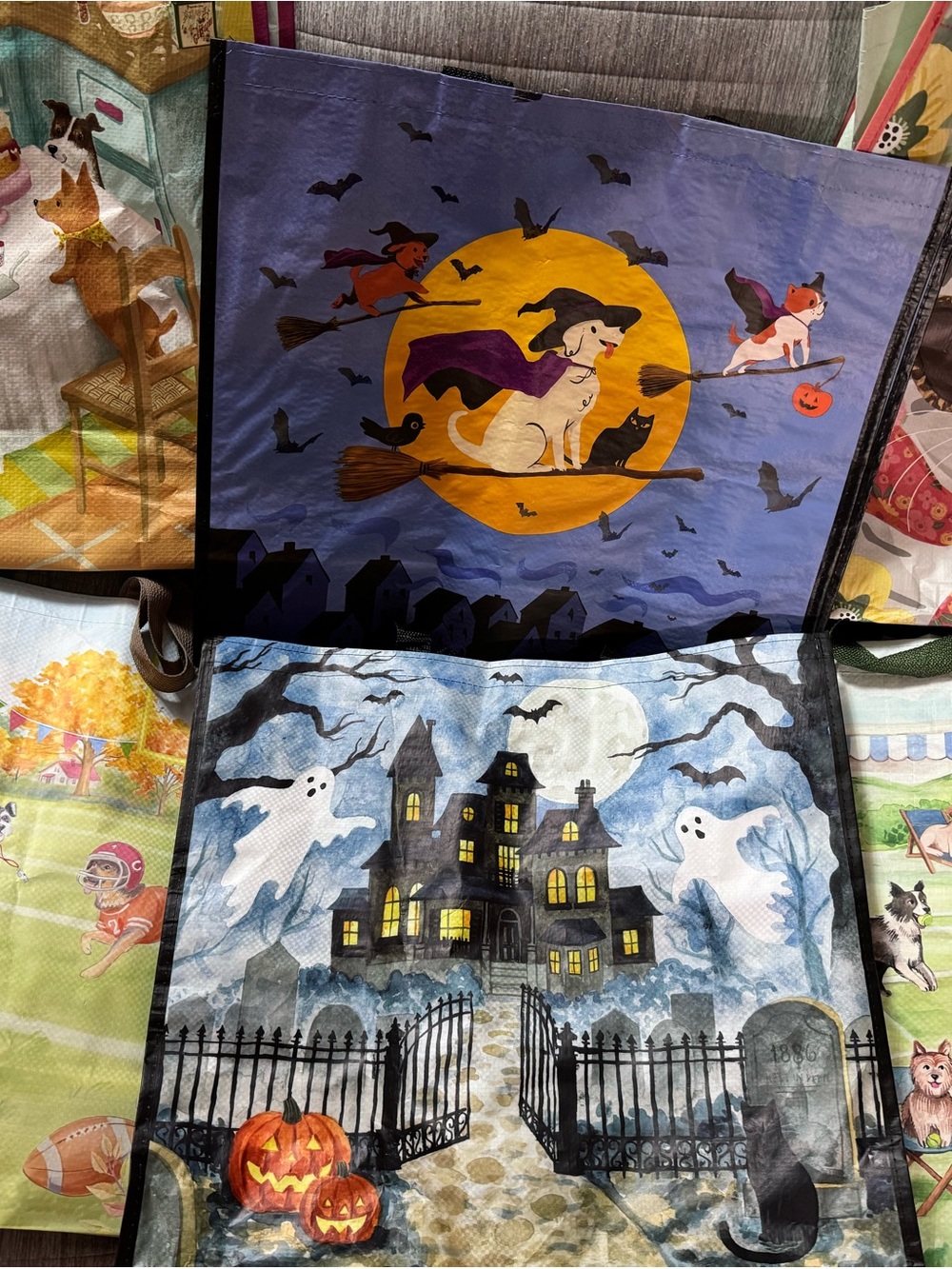 T.J.Maxx Halloween  and pets from Marshalls lot of 6 big reusable bags Set -